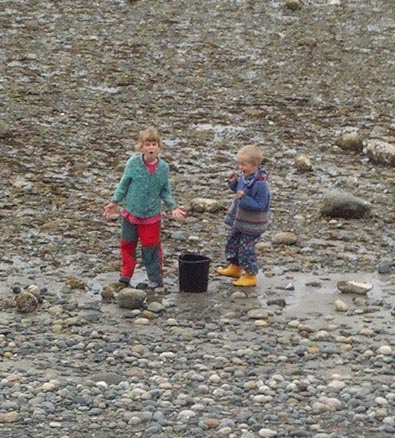 Children playing at Qualicum Beach